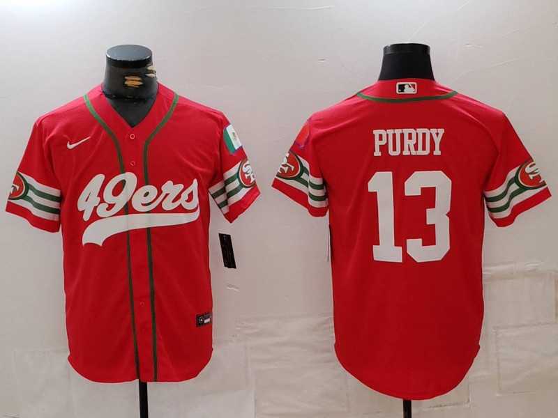 Men%27s San Francisco 49ers #13 Brock Purdy Red Mexico Cool Base Stitched Baseball Jersey->san francisco 49ers->NFL Jersey